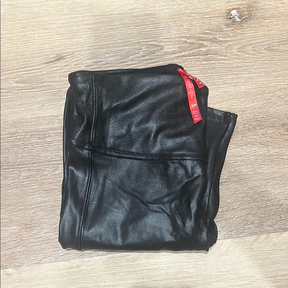 SPANX Black Faux Leather Leggings